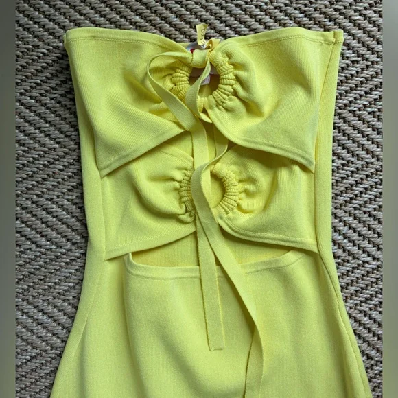 Solid and Striped Ariana Dress in Yellow - Picture 2 of 6
